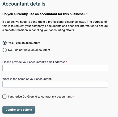 Accountant Details Form Mockup