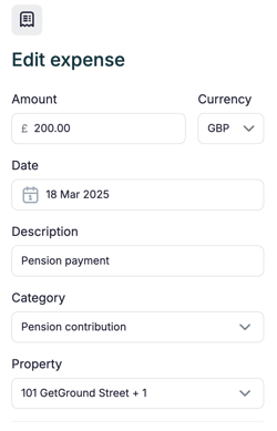 Edit expense screenshot